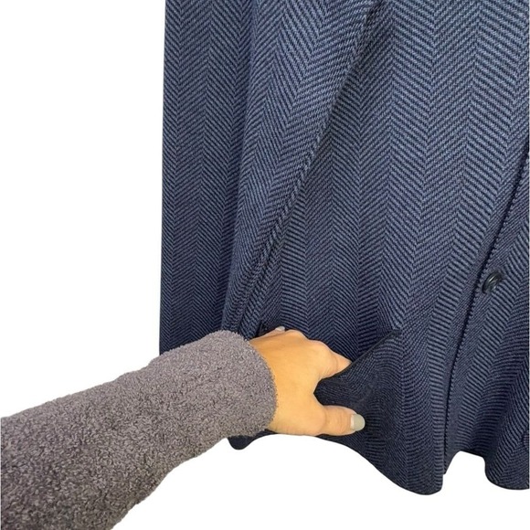 Stone Rose Men's Navy Herringbone Wool Blend‎ Knit Blazer Sweater Size Large - Picture 5 of 8